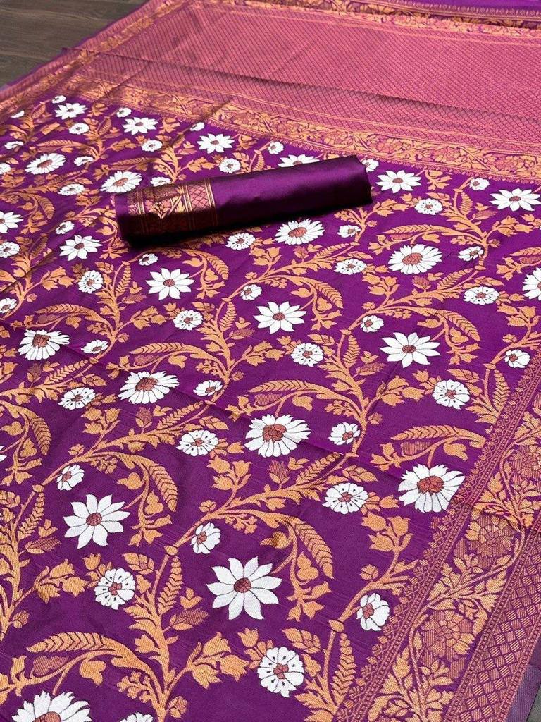 Shubh Lichi Slik Banarasi Saree