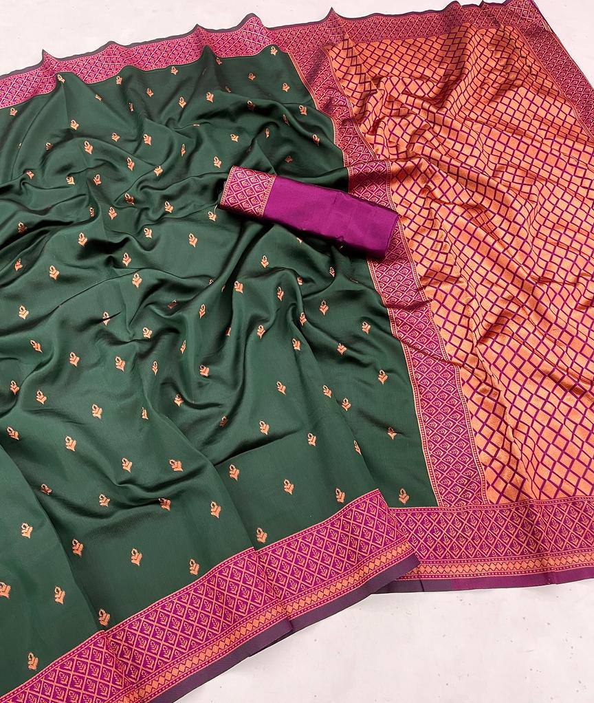 Shubh Lichi Slik Banarasi Saree