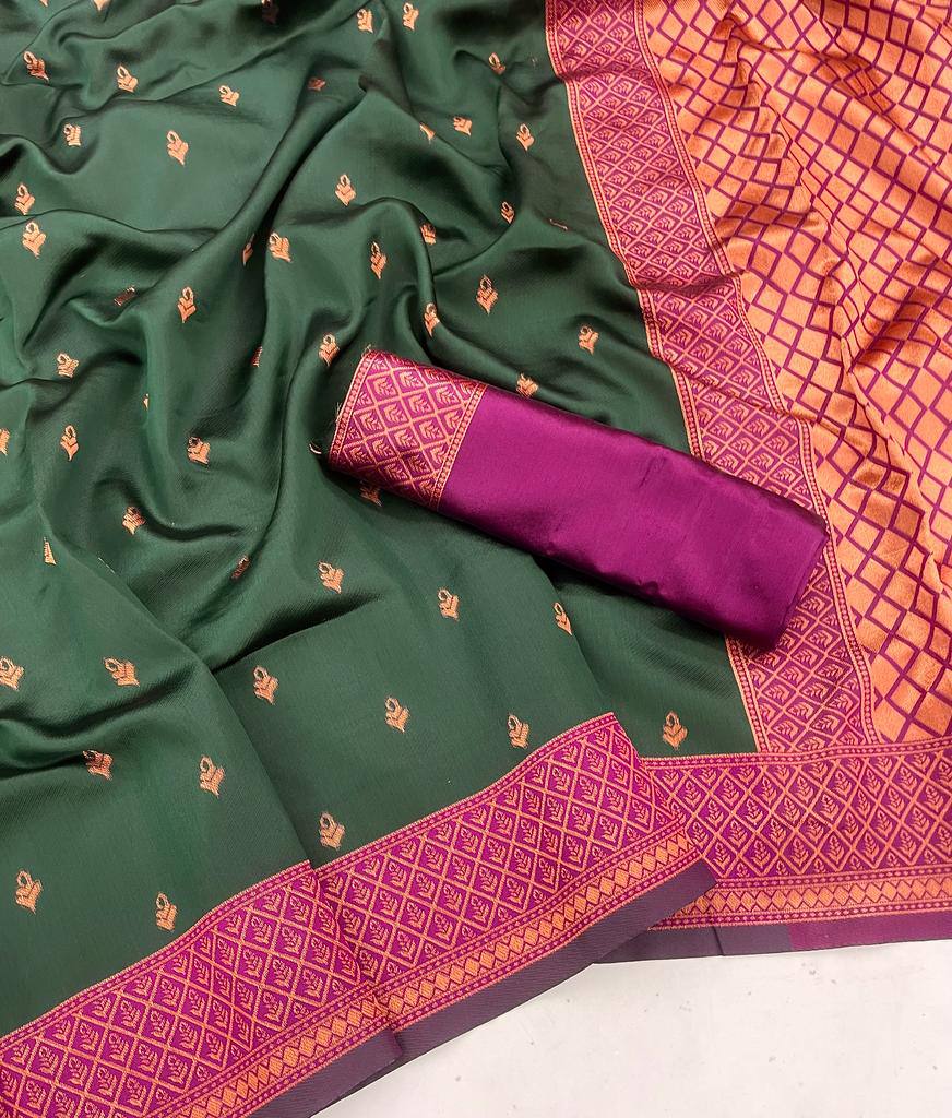 Shubh Lichi Slik Banarasi Saree