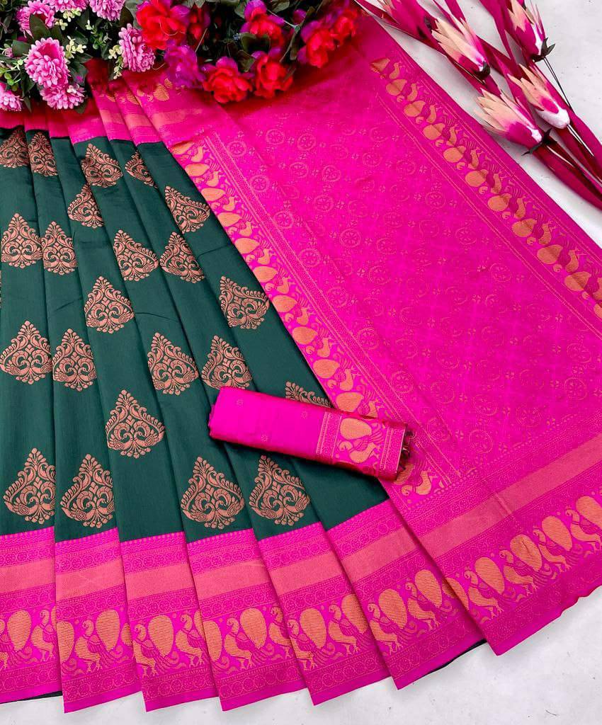 Shubh Lichi Slik Banarasi Saree